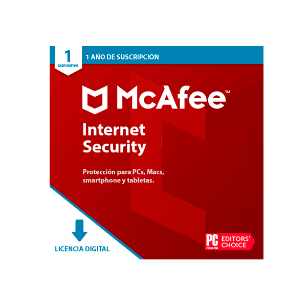 Antivirus McAfee Internet Security para 1 Dispositivo, 12 Meses – Licencia Digital — Antivirus original