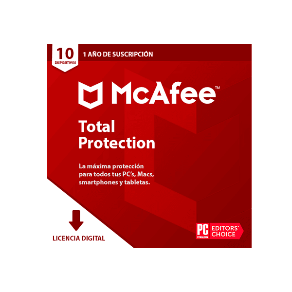 Antivirus McAfee Total Protection para 10 Dispositivos, 12 Meses – Licencia Digital — Antivirus original