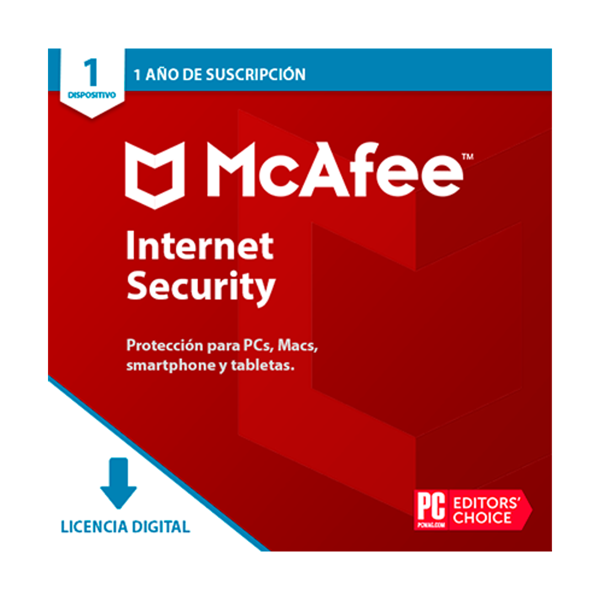 Antivirus McAfee Internet Security para 1 Dispositivo, 12 Meses, licencia digital original