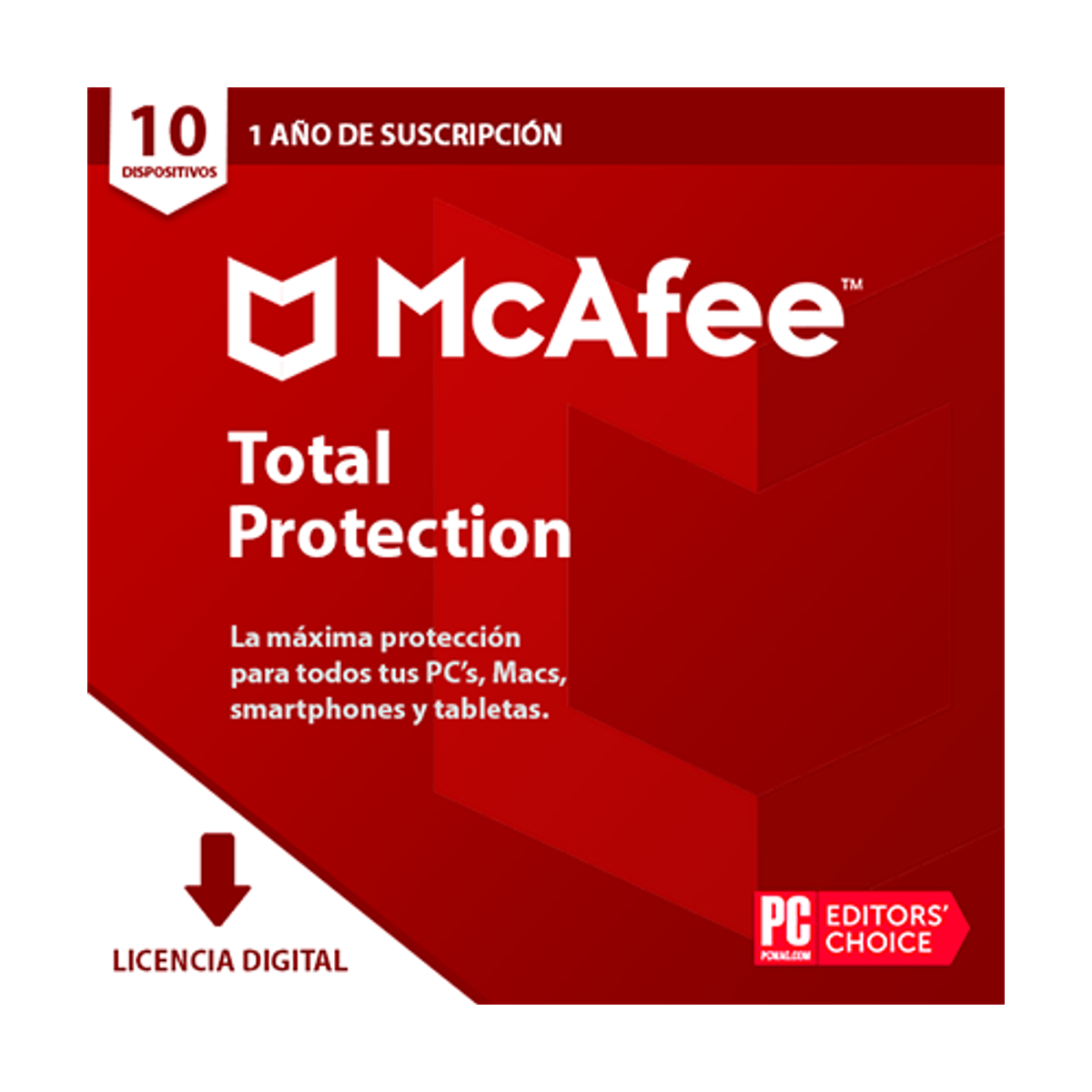 Antivirus McAfee Total Protection para 10 Dispositivos, 12 Meses, licencia digital original