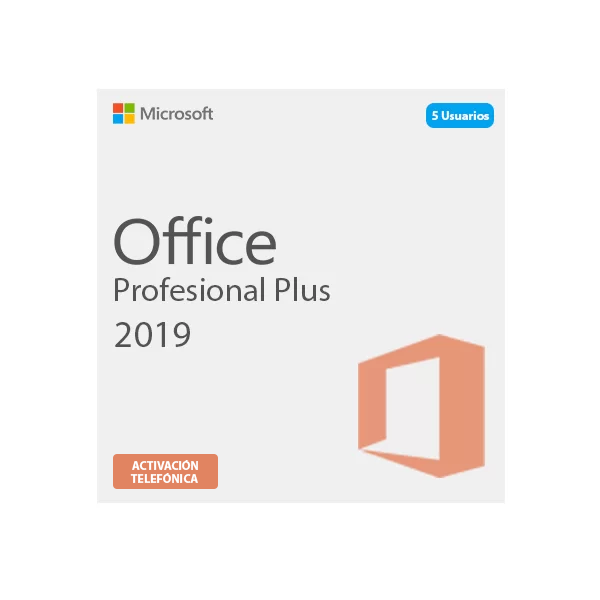 Microsoft Office 2019 Profesional Plus – Licencia Digital – 5 Usuarios ( Activación por Teléfono) | Licencia Digital
